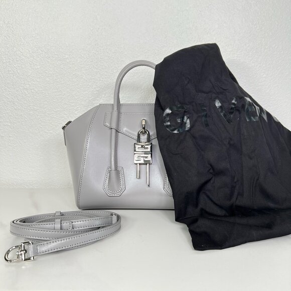 Givenchy Small Gray Antigona Lock Bag - Picture 9 of 10